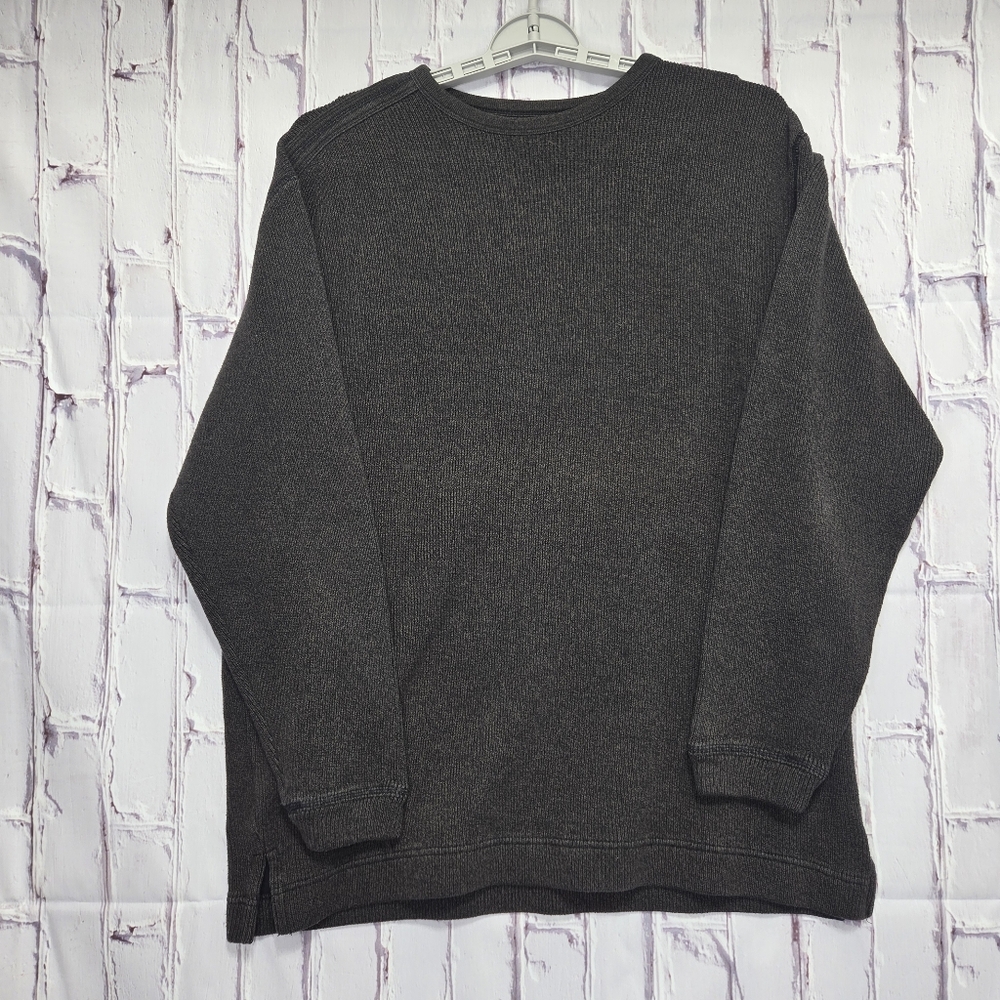 Tommy Bahama Mens Crewneck Sweater Sz Small Dark Brown Cotton Blend Heavy Weight